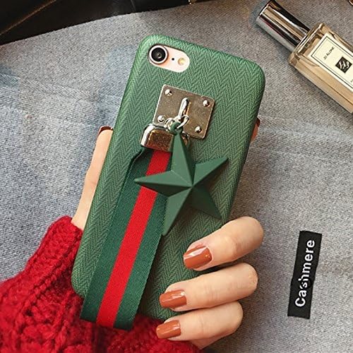 phone cover for iphone 7, case For iPhone 7 PU Leather Star Pandent Protective Back Cover Case with Cloth Lanyard ( Color : Army green )