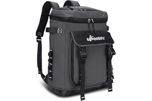 Upeelife Grand Sac a Dos Isotherme avec Ruban De Fixation pour Couverture De Pique-Nique, Sac Pique Nique Isotherme Glacière Sac à Dos pour Garder Les Aliments Au Chaud, Frais Pendant Ie