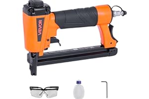 VEVOR Troncatrice Sparachiodi Pneumatica, per Tappezzeria Calibro 21 T50 per Punti Metallici da 10,8 mm della Serie 80, Graffettatrice Pneumatica da 70-110 PSI per Lavorazione del Legno, Tappezzeria