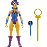 Masters of the Universe MOTU Origins Cartoon Collection Evil-Lyn Action Figure with Purple Battle Attire, Staff, Wand and Min