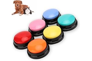 JECTSE 6 Paquetes de Botones de Grabación de Voz, Botones Grabables para Hablar con Perros para Comunicación, Botones de Comando de Voz para Perros, Botones de Grabación de 30 Segundos para Gatos, Zumbador D