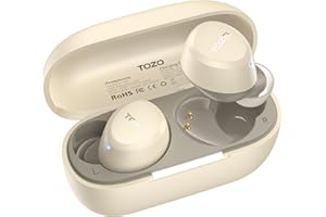 TOZO A1 Auriculares Inalámbricos Bluetooth 5.3 con ORIGX Acústico 30H Reproducción EQ Ajuste Ultraligero USB Tipo C IPX5 (Caqui)