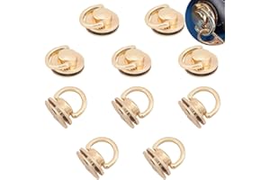 WADORN Lot de 10 Boucle Latérale pour Sac Rond, Fermoir de Suspension de Portefeuille Matériel Chaîne Sangle Connecteur Sac Poignée Anneau Lien Clips Bricolage Maroquinerie Faisant des Accessoires, Or