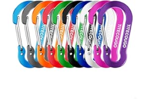 TITECOUGO Ultra-Light Nonlocking Carabiner, Aluminum Alloy D-Ring High Strength Key Chain Clip Hook
