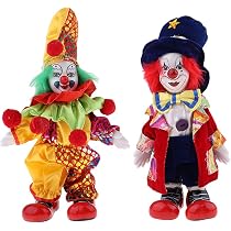 Harilla Retro Clown Puppe – 33 Cm Große Hängefigur Aus Porzellan & Stoff, Perfekt Als Dekoration Oder Geschenk