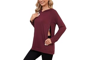Love2Mi Damen Still-Hoodie mit unsichtbarem Reißverschluss Umstandspullover Langarm Stillshirt für Schwangerschaft & Stillzeit
