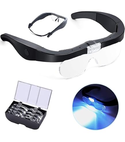 3 Lunettes Loupes Grossissantes - Anti-Lumière Bleue - Pour Lecture, Couture, Bricolage - Taille Unique