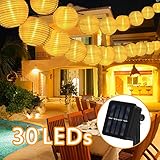 【Vorteile der LED-Solarlaterne】 Lange Betriebsstunden mit 30 LED-Helligkeit, eingebauter 600mAh-Akku, können nach dem vollständigen Aufladen für 8-10 Stunden eingeschaltet werden. Die Sicherheitsspannung des menschlichen Körpers, ein Kurzschluss-Abschaltautomatiksystem, macht das gesamte Sonnenlicht sehr sicher