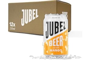 JUBEL Mango Beer (12x330ml) - Award Winning Gluten Free Beer | Vegan/Low Calorie/Low Sugar | Dangerously Refreshing Fruit Lager | Sociable 4% ABV | Voted UK's Best Fruit Beer | B Corp Certified