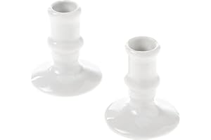 Spitz Portacandele per candele sottili – Portacandele fatto a mano in ceramica – Stabile portacandele – Portacandele a stelo sottile – Decorazione soggiorno di Danilovo (bianco classico, 2)