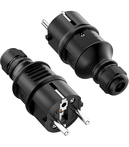 Prolongateur électrique As-Schwabe 5 Mètres - 220V, 16A, Câble Noir PVC H05VV-F 3G1.5mm², Avec Terre