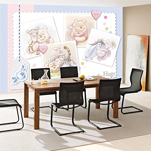Vlies Fototapete PREMIUM PLUS Wand Foto Tapete Wand Bild Vliestapete – Kindertapete Cartoon Winnie Pooh Ferkel Tigger Herzen Liebe – no. 2343, Größe: 368 x 254 cm Vlies - 8