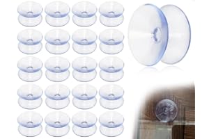Emezddo 20 piezas de ventosas de doble cara,botones de succión antideslizantes,ventosa pequeña transparente,ventosa de plástico,para tablero de vidrio,tablero de vidrio de mesa,ventana(redonda,20 mm)