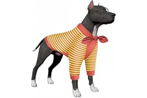 LovinPet Dog Cotton T-Shirt for Large Big Dog Cotton Shirt/Stripe lightweight 2-Leg Dog Cotton Tee Shirts/Dog Cotton Sun Protection Shirt, Pullover Pet Anxiety Relief