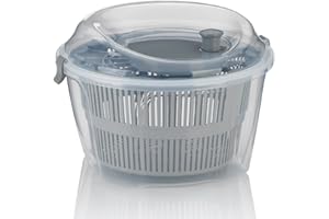 kela 11907 Essoreuse à Salade Mailin 4,4l en Plastique Gris, 24,5 x 24,5 x 17,5 cm