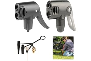 HAZMA 3 Pezzi Testa Pompa Universale Per Pompa Ad Aria, Pompa A Pedale, Pompa Per Bicicletta, Doppia Testa, Per Beto, Per Radkoo - Doppia Testa Con Leva Di Blocco, Pompe Di Ricambio