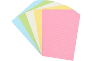 BIDPONDS Filofax - Recambio de papel rayado de colores A5 A5 para carpeta de 6 anillas, 6 agujeros perforados, 50 hojas/100 páginas, rayado (8.25 x 5.6 pulgadas) (1)
