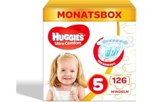 Huggies Ultra Comfort Babywindeln, Größe 5 (11-25 kg), 126 Stück (Verpackung kann variieren)