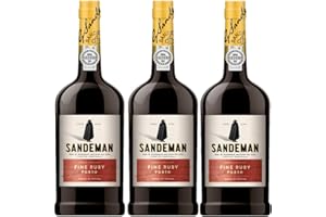 Porto Sandeman Fine Ruby | 3 Bottiglie 75cl | Vino Rosso Liquoroso Tipico del Portogallo | Idea Regalo
