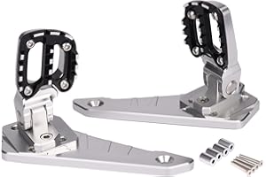 AFNCX Poggiapiedi Posteriore Pieghevole Piedi Pegs, Pedale Posteriore Passeggero Set Moto CNC in Alluminio per X-ADV 750 2021-2024, Pieghevoli a 90 Gradi (Silver Black)
