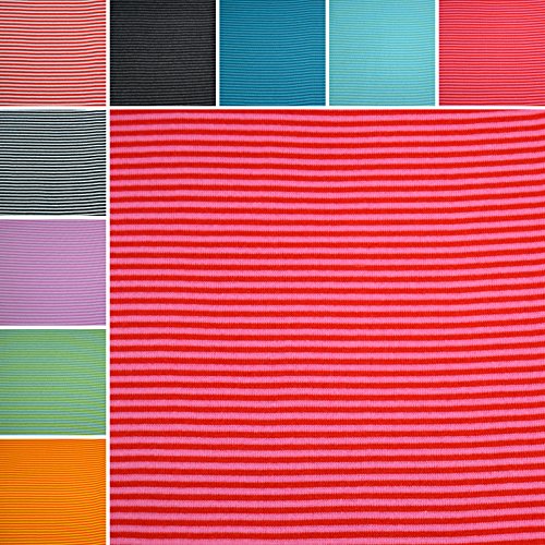 Ringel-Bündchen-Stoff "Emma" sehr hochwertig / große Farbauswahl / Meterware ab 50cm (05. Rot rosa)