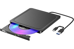 BHHB Lecteur DVD Externe à Finition Métal Brossé USB 3.0 Graveur CD/DVD±RW, Mac et PC Windows, Lecteur/Graveur DVD ROM Compatible avec Ordinateurs Portables, Bureau, Mac, Windows/Mac OS (Ultra Mince)
