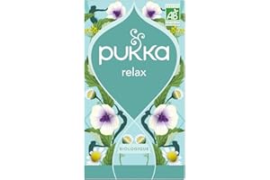 Pukka Tisane, Relax, Tisana Biologica Rilassante, Senza Caffeina, Ingredienti Selezionati Sostenibili, Per Rilassarsi La Sera o In Qualsiasio Momento Della Giornata, 20 Filtri
