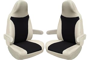 BREMER SITZBEZÜGE Housses de Protection pour siège de Voiture compatibles avec Les véhicules de Camping-Car, Caravane, Ducato, conducteur et Passager - 828 - Beige/Noir