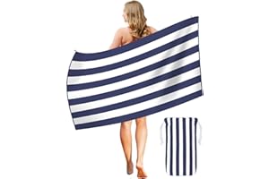 Coyonce Schnell Trocknende Strandhandtuch Mikrofaser, Groß 160x90cm Sandfrei Badetuch mit Aufbewahrungsbeutel, Weiches und leichtes Strandtücher für Strand, Reisen, Blau