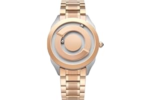 EUTOUR Orologio di Coppia Magnetico Moda Semplice Nessun Vetro Cuscinetto a Sfera Quarzo Orologi da Polso da Uomo Donna con Cinturino in Acciaio Inossidabile