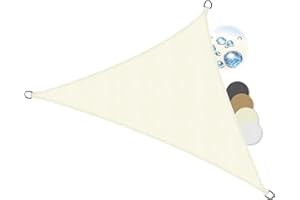 Sol Royal Sonnensegel dreieckig Wasserdicht 7x5x5m Terrasse – Sonnensegel Balkon Segeltuch UV Sonnenschutz Garten Pool Camping Sonnenschutz Segel Creme – PS9