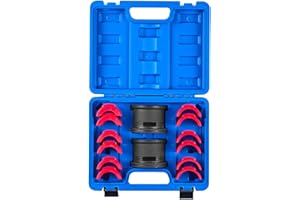 VEVOR Kit de Presse à Roulements 14 Pièces, Coffret d’Outils de Démontage et de Montage de Bagues et Joints de Roulements, avec Bagues et Adaptateurs, en Acier au Carbone, pour Entretien Automobile