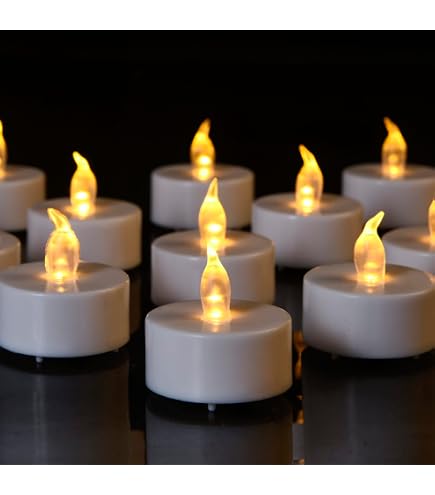 LED Tea Light Candles – 24-Pack Flameless With 20 Bonus Batteries, Flickering Warm Yellow Fake Candles For Christmas, Parties & Home Decor