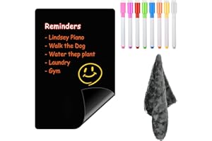 CECOMBINE Magnettafel Kühlschrank, 42 x 30cm Magnetisch Tafelfolie Magnettafel Küche mit 8 Marker und 1 Tuch, Wiederbeschreibbar Magnet Memoboard für Speiseplanung, Einkaufsliste, To-do-Liste