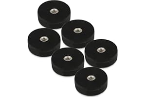 MVT GMBH [6 Stück] Neodym Magnete Gummiert 22mm 5,5KG Stark - Gummi Magnet Scheibe mit M4 Innengewinde Bohrung - Für Schrauben, Haken, Öse