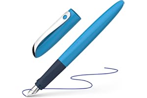 Schneider 162113 Wavy Stylo plume (pour droitiers et gauchers, avec plume débutante), bleu
