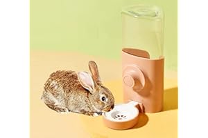 MISYUE Large Rabbit Water Bottle, 20oz Hanging Automatic Water Dispenser by Gravity Flow for Bunny Chinchilla Guinea Pig Ferrets (pink)