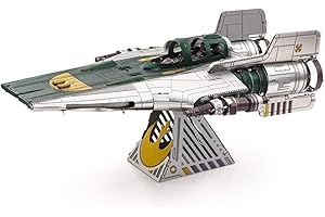 FASCINATIONS Metal Earth Puzzle 3D Caza De Combate A-Wing. Rompecabezas De Metal De Star Wars. Maquetas Para Construir Para Adultos Nivel Desafiante De 10.16 X 6.6 X 4.06 Cm