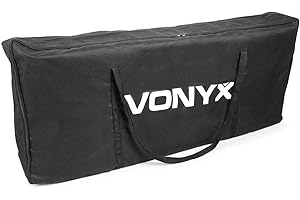 Vonyx DB2B Bolsa para Pantalla DJ Plegable DB2, Funda Blanda Protectora para Mesa de DJ, Bolsa de Transporte para Pantalla de DJ, Funda de Nylon, Color Negro