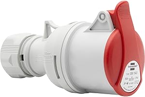 Brennenstuhl Prise électrique CEE à 4 pôles pour usage extérieur, prise industrielle CEE 400 V/16 A avec couvercle, technologie connexion vissable, utilisation en chantier, camping, IP44, 16 A