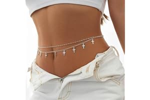 JUSTUSNX colgante cadena de cintura cadena de vientre en capas cadena de vientre Sexy cadena de estómago accesorios de joyería de cuerpo para mujeres y niñas