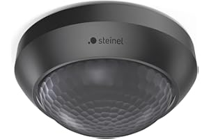 ‎STEINEL Steinel Bewegungsmelder IS 360-3 schwarz, 2000 W Schaltlast, 360° Sensor, 12 m Reichweite, LED geeignet, Deckenmontage