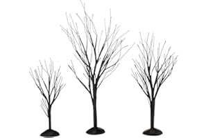 Department 56 Accessori per Villaggi Halloween Nero Ramo Nudo Alberi 4,5 cm, Filo di Metallo Carta Plastica