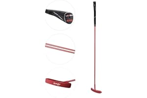 LEAGY Putter da Golf Classico Senza Tempo Lunghezza 88,9 cm Testa Bidirezionale Stile Putt Putt e Impugnatura Gomma Premium per Giocatori di Golf Maschi Femmine Destri o Mancini