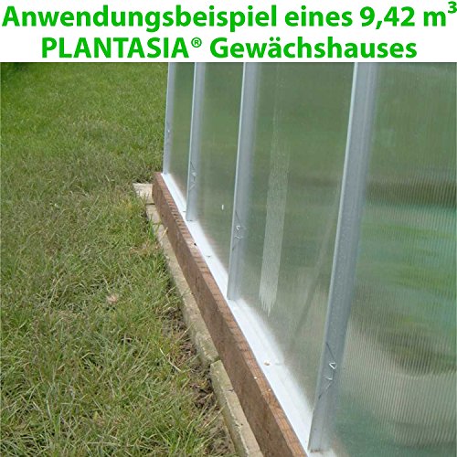 PLANTASIA Alu Gewächshaus mit Fenster, 6 mm Hohlkammerplatten, Größe: 3,94 m³, Aufbauvideo, Gartenhaus, Treibhaus - 9