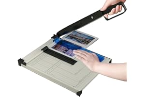 KASADIN A4 Massicot, Coupe Papier avec Base en Métal, Protection de Sécurité et Ajusteur de Papier Magnétique, B5 A5 B6 B7 Guillotine pour Home, Capacité 15 feuilles, Parfait pour Photo, Papier, Blanc