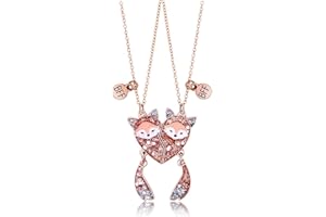 KEMUZ Freundschaftskette Fuchs Design Goldfarben für Mädchen, Symbolische BFF Kette mit Karabinerverschluss, Personalisierbares Geschenk für Beste Freundin, Geburtstag, Weihnachten