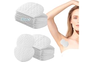 TRUUME Parches Sudor Axilas, Protector de Axilas para el Sudor, Almohadillas Sudor Axilas, Almohadillas de Sudoración, Almohadillas Protectoras para el Sudor, Axila Absorción de Sudor Almohadilla, 30 Piezas