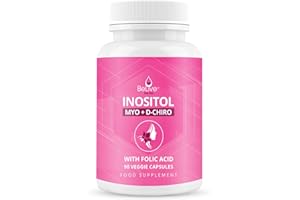 BELIVE Myo-Inositol & D-Chiro Capsules with Folic Acid for PCOS | Prenatal Fertility Supplements for Women | Vitamin B8 | Improves Hormonal Balance & Supports Ovarian Function | 40 to 1