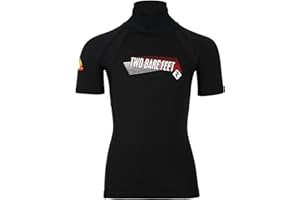 Two Bare Feet Kids Thermal Fleece Lined Rash Vest - UV50 Protection Surf Base Layer, Wetsuit Swimming Tops for Surfing